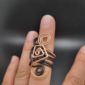 Artisan Abstract Copper Ring size 6